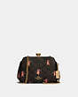 COACH®,PEARL KISSLOCK CROSSBODY IN SIGNATURE CANVAS WITH PARTY MOUSE PRINT,pvc,Small,Gold/Brown Pink Multi,Front View