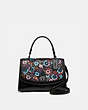 COACH®,TILLY TOP HANDLE SATCHEL WITH LEATHER SEQUINS,Leather,Medium,Gunmetal/Black Multi,Front View