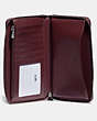 COACH®,BOXED LARGE PHONE WALLET IN SIGNATURE LEATHER,Leather,Silver/Wine,Inside View,Top View
