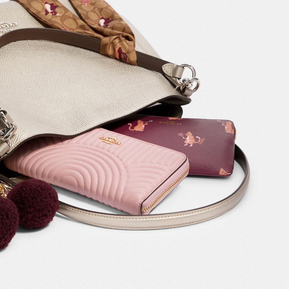 COACH®,Hallie Shoulder Bag,,Angle View