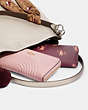 COACH®,HALLIE SHOULDER BAG,Leather,Medium,Silver/Metallic Blue,Angle View