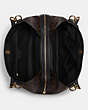 COACH®,HALLIE SHOULDER BAG IN SIGNATURE CANVAS,Leather,Small,Gold/Brown Black,Inside View,Top View