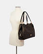 COACH®,HALLIE SHOULDER BAG IN SIGNATURE CANVAS,Leather,Small,Gold/Brown Black,Alternate View