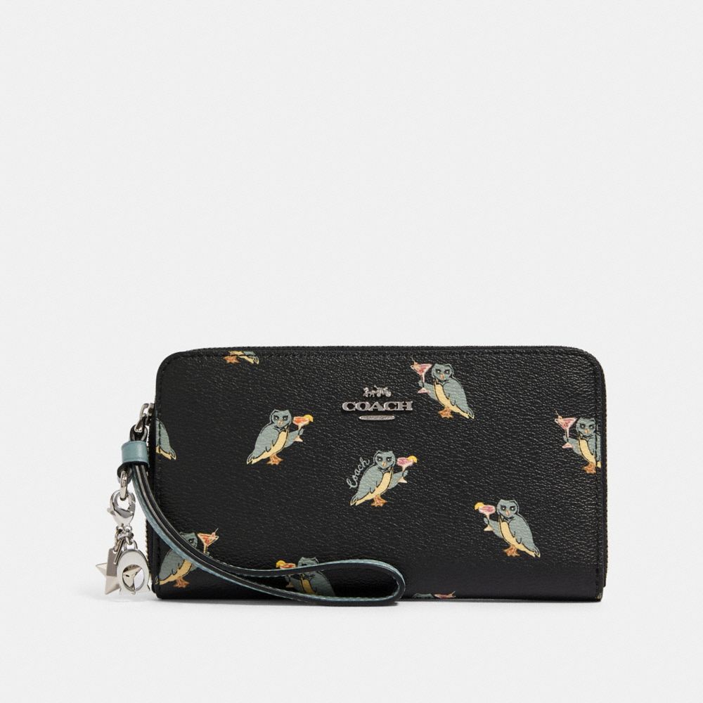 Boxed Large Phone Wallet With Party Owl Print