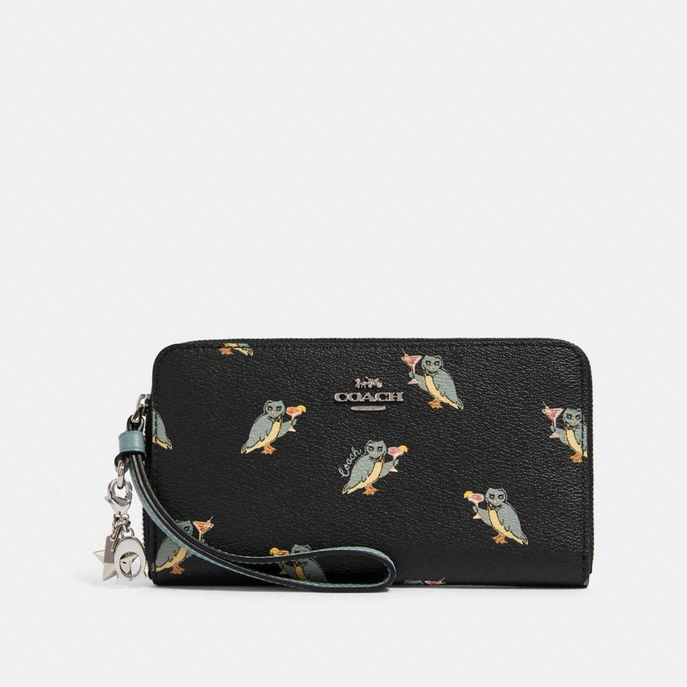 COACH® Outlet | Boxed Large Phone Wallet With Party Owl Print