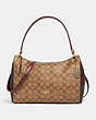 COACH®,MIA SHOULDER BAG IN SIGNATURE CANVAS,Leather,Large,Gold/Khaki Multi,Front View