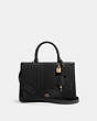 COACH®,ZOE CARRYALL WITH ART DECO QUILTING,Leather,Large,Gold/Black,Front View