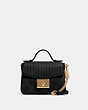 COACH®,CASSIDY TOP HANDLE CROSSBODY WITH ART DECO QUILTING,Leather,Small,Gold/Black,Front View