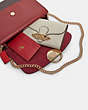 COACH®,JADE FLAP CROSSBODY IN COLORBLOCK,Leather,Small,Gunmetal/Light Saddle Multi,Angle View