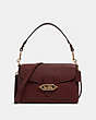 COACH®,JADE MESSENGER,Leather,Medium,Gold/Wine,Front View