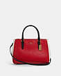 COACH®,SURREY CARRYALL IN COLORBLOCK,Leather,Medium,Gold/Bright Red Multi,Front View