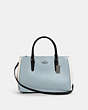 COACH®,SURREY CARRYALL IN COLORBLOCK,Leather,Medium,Silver/Pale Blue Multi,Front View