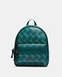 COACH®,VALE MEDIUM CHARLIE BACKPACK WITH HORSE AND CARRIAGE PRINT,pvc,Large,Gunmetal/Viridian Sage Multi,Front View