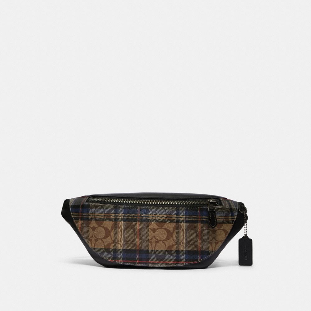COACH☆WARREN BELT BAG IN SIGNATURE WITH PLAID PRINT COACH® Outlet | Warren Belt Bag In Signature Canvas With