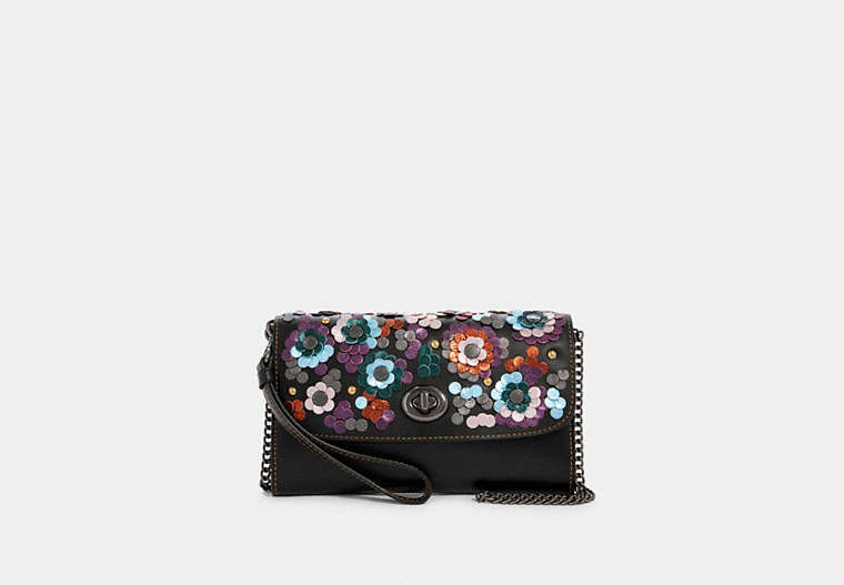 Chain Crossbody With Leather Sequins