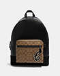 West Backpack In Signature Canvas With Signature Motif