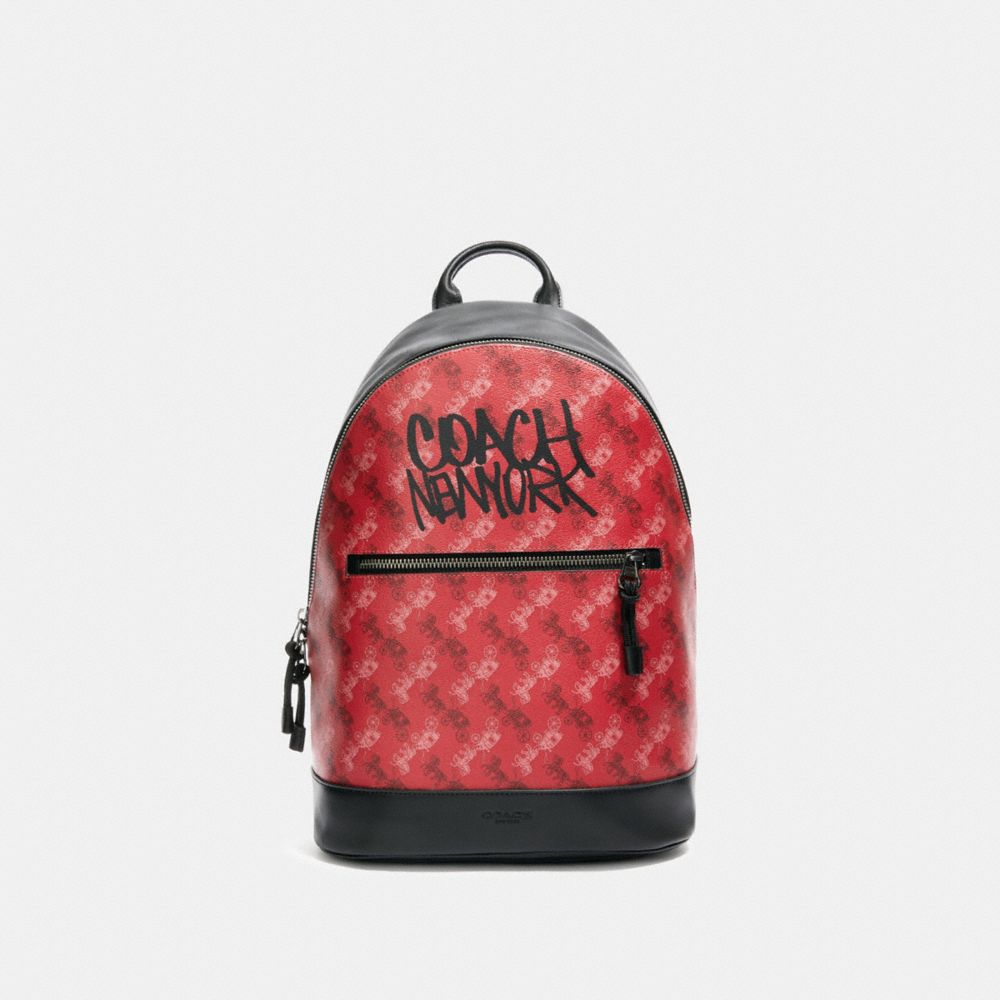 West Slim Backpack With Horse And Carriage Print