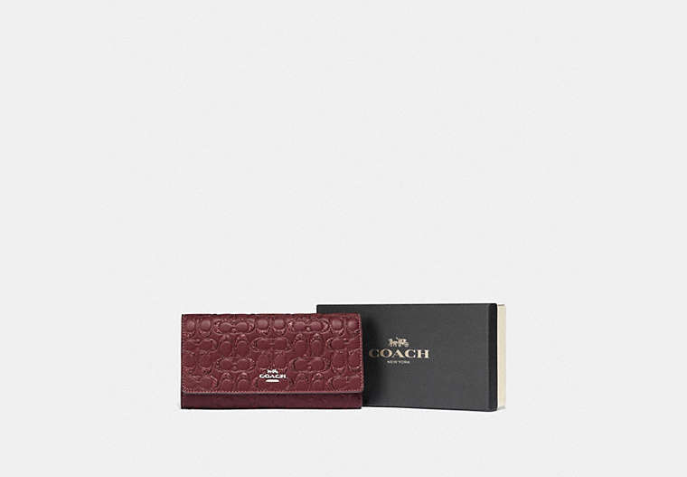 Boxed Trifold Wallet In Signature Leather