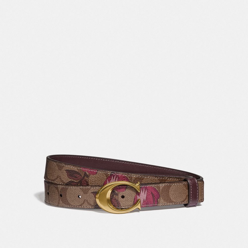 Ceinture à boucle signature avec imprimé floral victorien, 25 mm