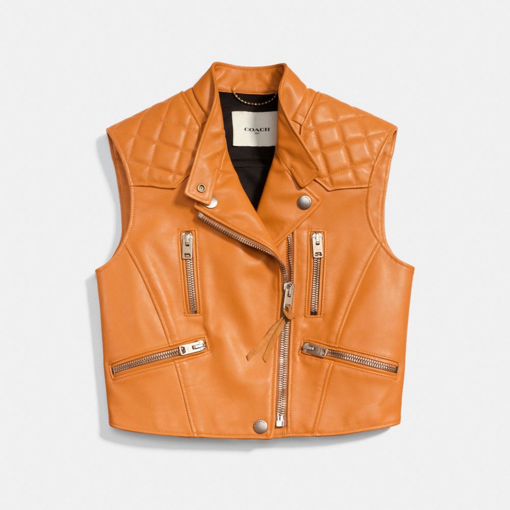 Coach leather sale vest