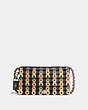 COACH®,DINKY WITH COLORBLOCK COACH LINK,Leather,Mini,Light Antique Gold/Black Fern,Front View