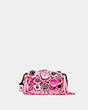 COACH®,DINKIER WITH WILD TEA ROSE FRINGE,Leather,Mini,Light Anitique Nickel/Neon Pink,Front View