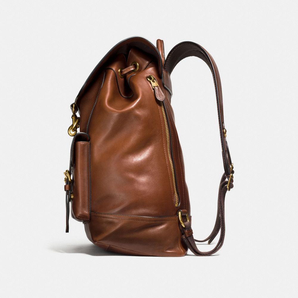 COACH Bleecker Backpack in Pebbled Leather in Brown for Men