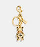 COACH®,3D BEAR BAG CHARM,Mixed Material,Gold,Front View