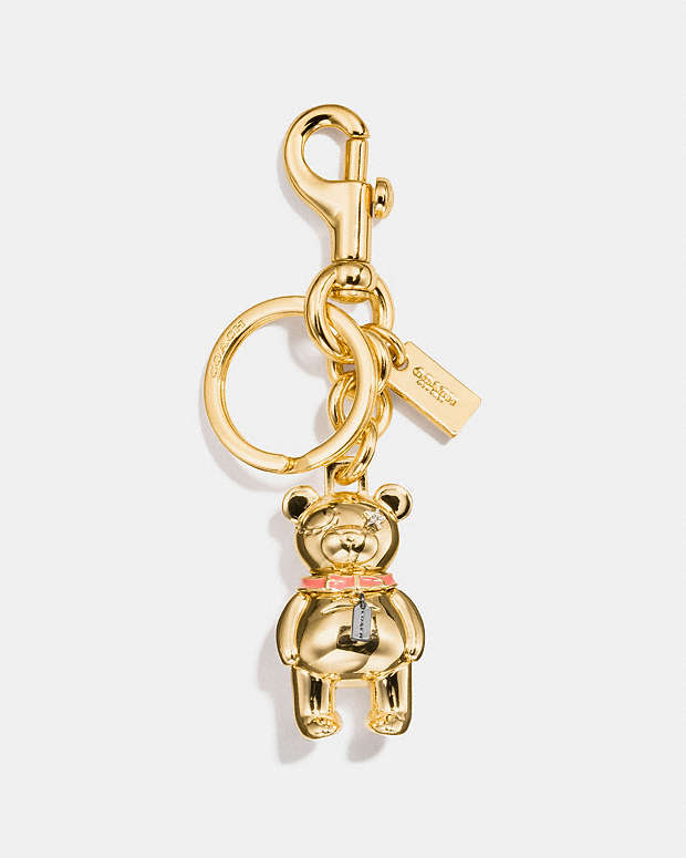 Coach Outlet Bear Bag Charm in Metallic