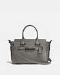 COACH®,COACH SWAGGER 27,Leather,Small,Dark Gunmetal/Heather Grey,Front View