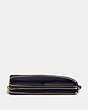 COACH®,DOUBLE ZIP WALLET,pusplitleather,Mini,Gold/Midnight,Inside View,Top View