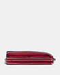 COACH®,DOUBLE ZIP WALLET,pusplitleather,Mini,Silver/Washed Red,Inside View,Top View
