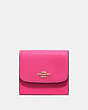 COACH®,SMALL WALLET,Gold/Pink Ruby,Front View