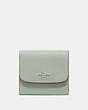 COACH®,SMALL WALLET,Silver/PALE GREEN,Front View