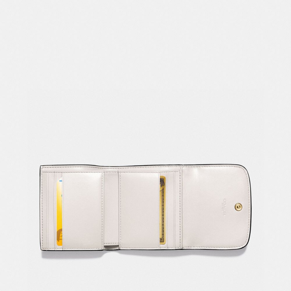 COACH®,SMALL WALLET IN SIGNATURE CANVAS,pvc,Gold/Light Khaki Chalk,Inside View,Top View