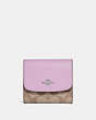 COACH®,SMALL WALLET IN SIGNATURE CANVAS,pvc,Silver/Khaki Jasmine,Front View