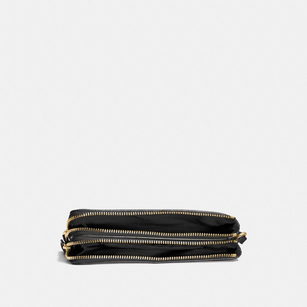 Coach Black Leather Zip Wristlet Wallet Coach