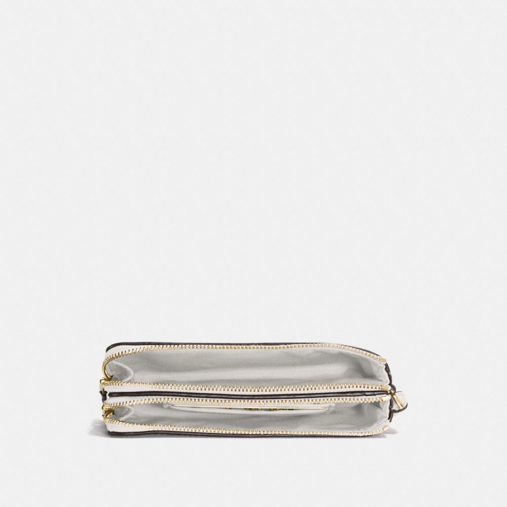 COACH®,Double Corner Zip Wristlet In Signature Canvas,,Inside View,Top View