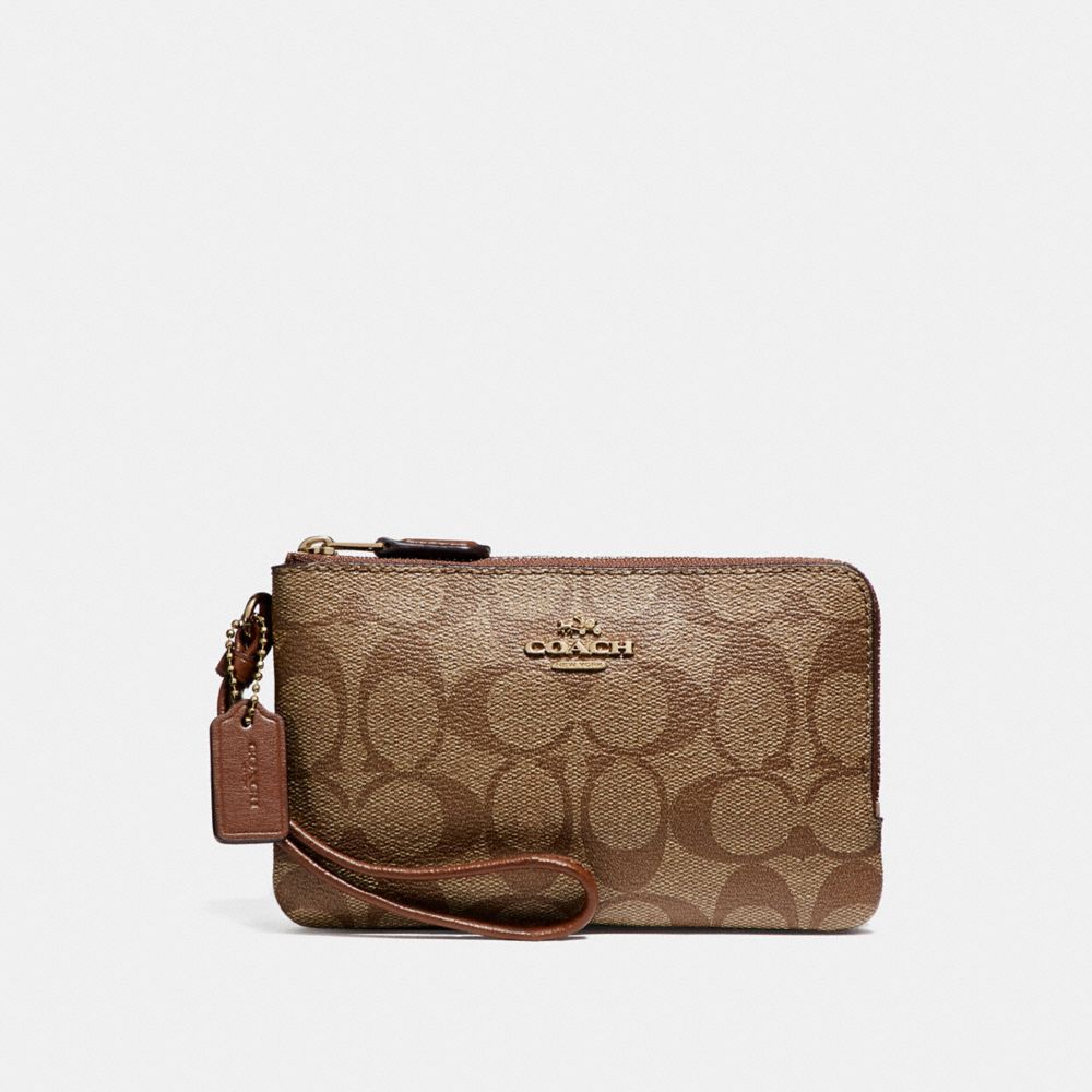 COACH® Outlet  Corner Zip Wristlet In Signature Canvas