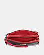 COACH®,DOUBLE CORNER ZIP WRISTLET IN SIGNATURE CANVAS,pvc,Small,Gold/Brown True Red,Inside View,Top View