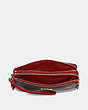 COACH®,DOUBLE CORNER ZIP WRISTLET IN SIGNATURE CANVAS,pvc,Small,Gold/Brown Ruby,Inside View,Top View