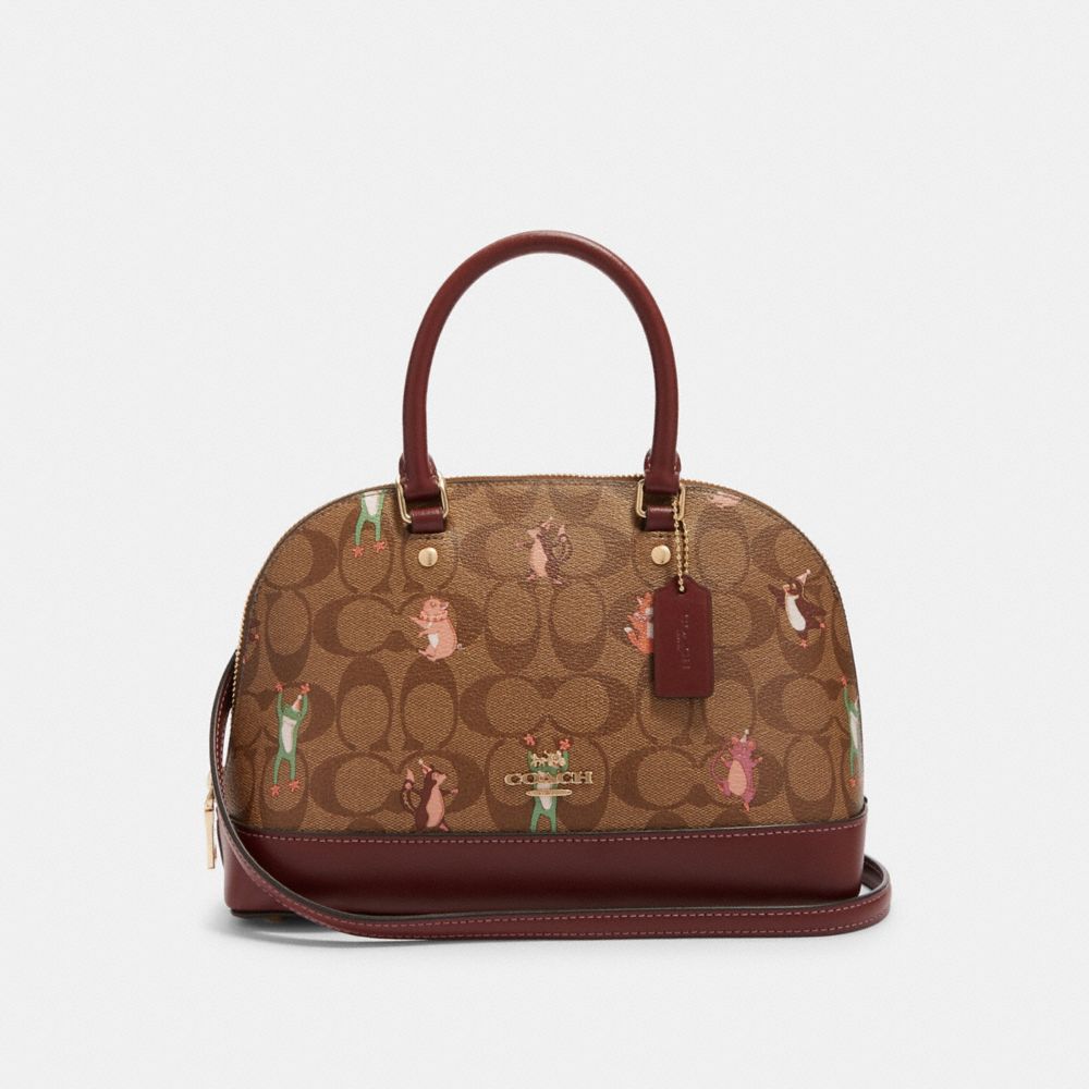 Coach Mini Sierra Satchel In Signature Canvas With Party Animals