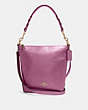 COACH®,MINI ABBY DUFFLE,Leather,Medium,Gold/Metallic Berry,Front View