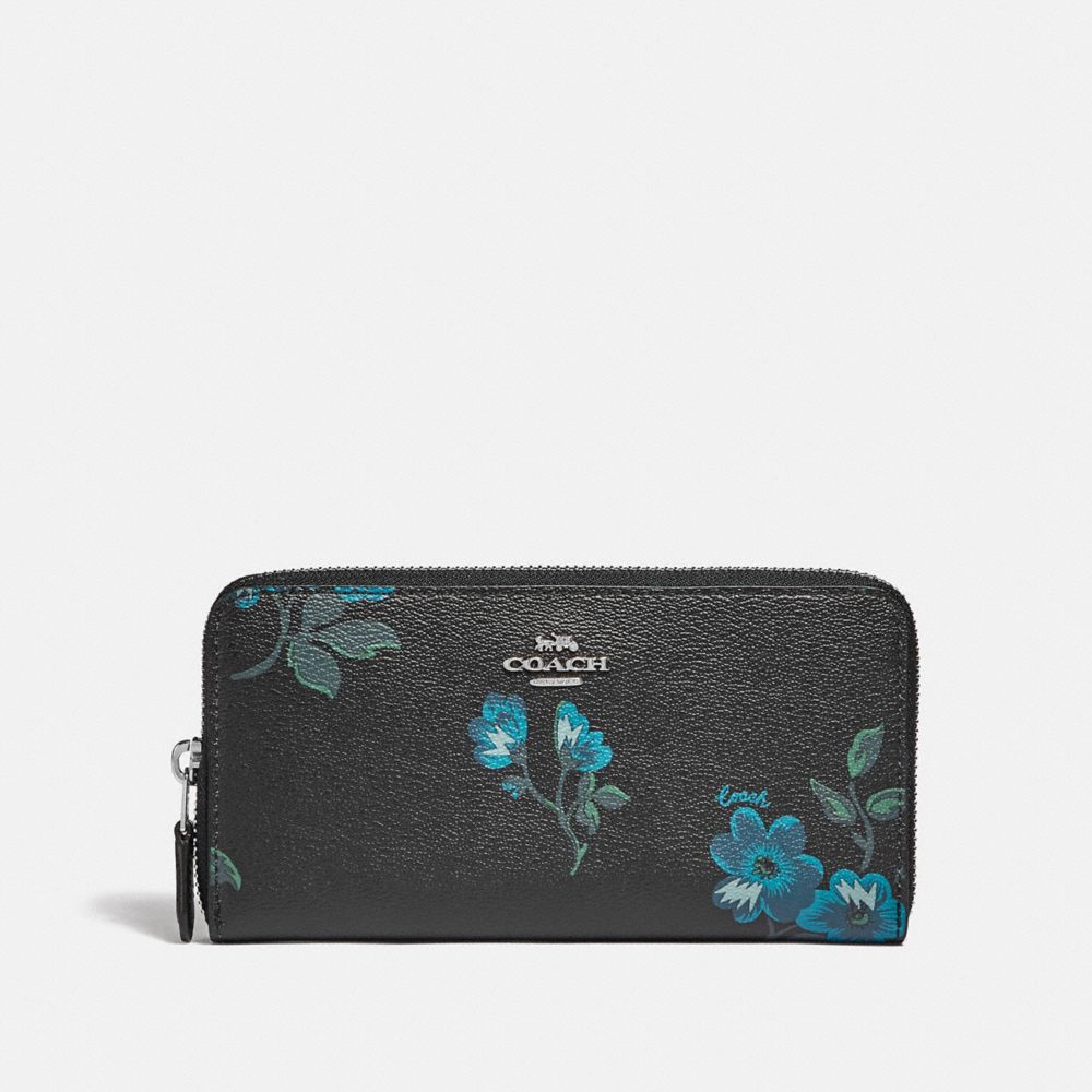 High quality Coach Accordion Zip Wallet With Antique Floral Print C7185 NWT