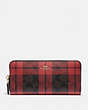 Slim Accordion Zip Wallet In Signature Canvas With Field Plaid Print