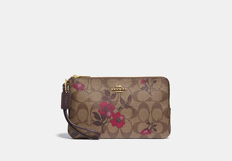 Double Zip Wallet In Signature Canvas With Victorian Floral Print