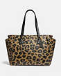 COACH®,BABY BAG WITH LEOPARD PRINT,Large,Gold/Natural,Front View