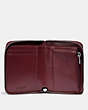 COACH®,BOXED SMALL ZIP AROUND WALLET IN SIGNATURE LEATHER,Silver/Wine,Inside View,Top View