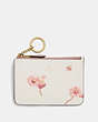 COACH®,KEY CASE WITH MULTI FLORAL PRINT,Gold/Chalk Multi,Front View