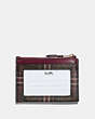 Mini Skinny Id Case In Signature Canvas With Shirting Plaid Print